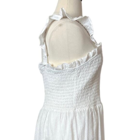 Eloquii Midi Dress Smocked Top Ruffle Sleeve Tier Hem Women’s Plus Size 22/24 - Picture 7 of 11